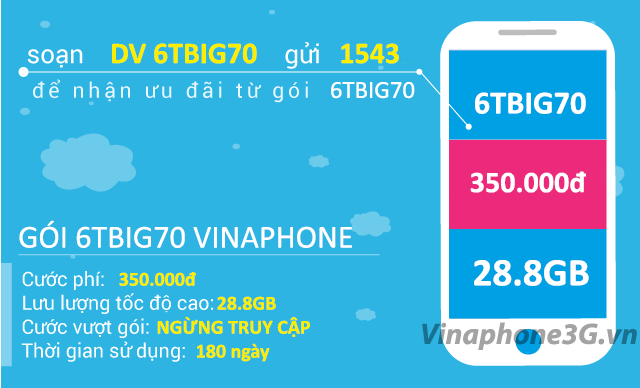 Thông tin chi tiết về gói cước 6TBIG70 Vinaphone
