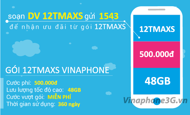 Thông tin chi tiết về gói cước 12TMAXs Vinaphone