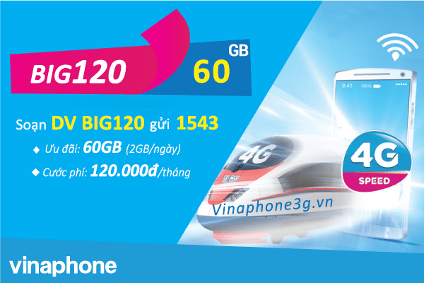 Gói cước 4G Vinaphone tặng 2GB data/ngày
