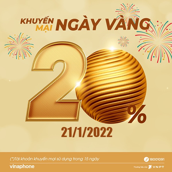 Vinaphone khuyến mãi ngày 21/2/2022 ưu đãi ngày vàng cho thuê bao trả trước